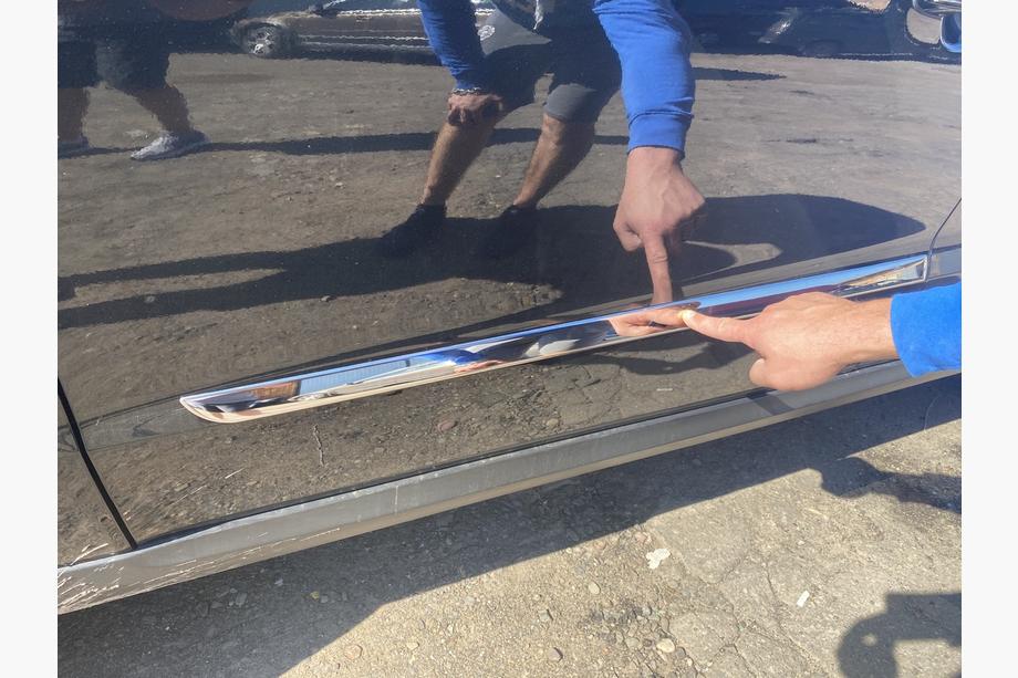 Hyundai Santa Fe 2 2006-2012 Modanature porta acciaio inox (4 pz) Foto 5