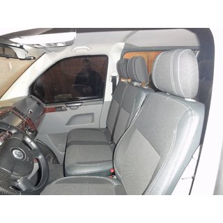 Coprisedi Auto (Pelle Ecologica e Tessuto, Premium) Volkswagen T5 Caravelle 2004-2010 foto 2