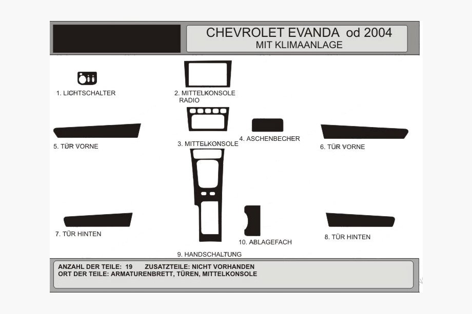 Chevrolet Evanda 2000-2006 Coperture cruscotto (Hartman) Blu Image