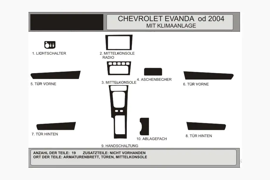 Chevrolet Evanda 2000-2006 Coperture cruscotto (Hartman) Image