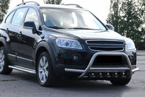 Chevrolet Captiva 2006-2019 Protezione Anteriore WT003-Plus (Acciaio Inox) foto 3