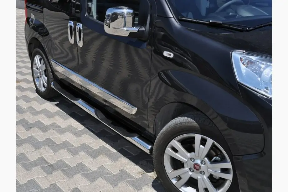 Citroen Nemo 2007-2017 Tubi Laterali (2 pz, Acciaio Inox) Ø60, con terminali in plastica Image