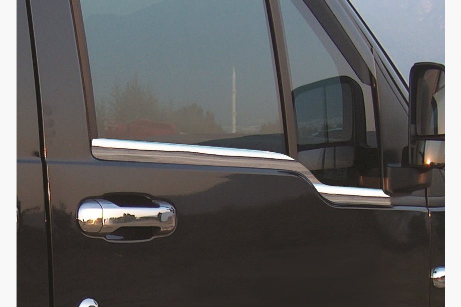 Ford Connect 2010-2013 Cornici esterne finestrini (2 pz, acciaio inox) Carmos - Acciaio Inox Turco Image