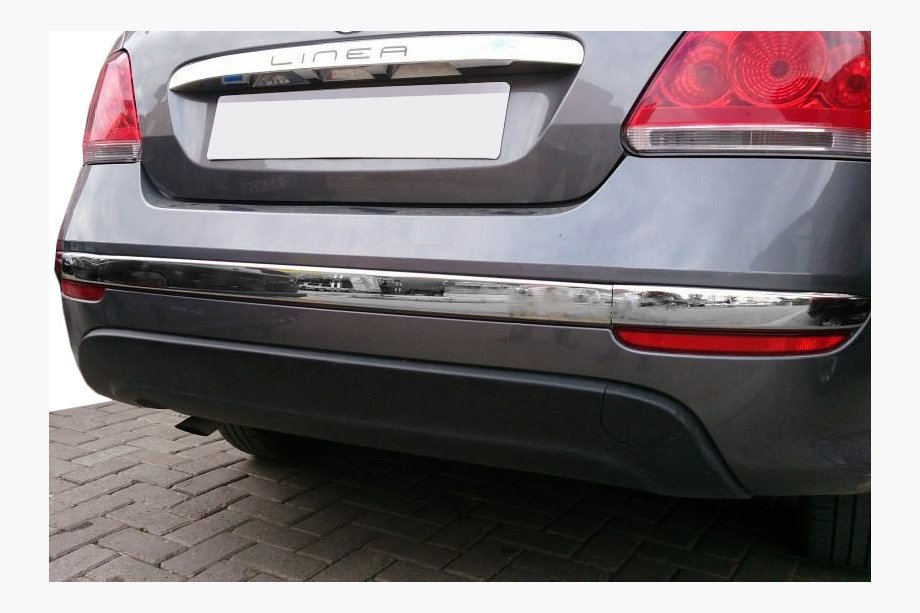 Fiat Linea 2006-2018 Protezione posteriore paraurti (2012↗, acciaio inox, 3 pz) Image