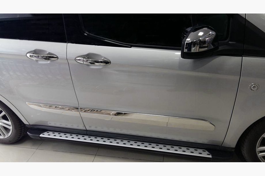 Ford Courier 2014-2023 Pedane Laterali DotLine (2 pz, Alluminio) Image