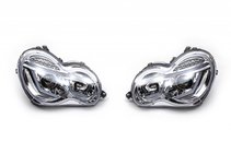 Mercedes C-class W203 2000-2007 Fari anteriori con luci diurne a LED (2 pz) Scuro foto 1