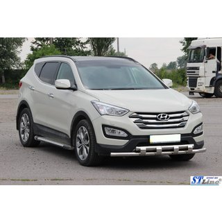 Protezione Anteriore ST015 (Acciaio Inox) Hyundai Santa Fe 3 2012-2018 foto 3
