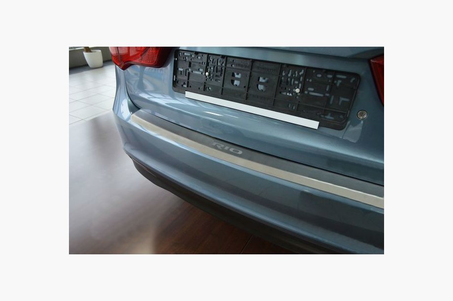 Kia Rio 2012-2017 Protezione paraurti posteriore con bordo NataNika (acciaio inox) Foto 1
