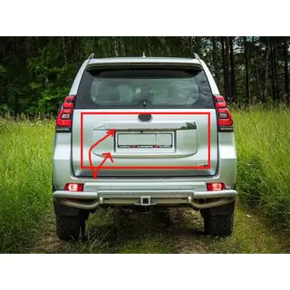 Modanatura cromata sopra la targa (Design 2018) Toyota Land Cruiser Prado 150 2009-2023 foto 1