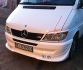 Mercedes Sprinter W901/902/903/904/905 1995–2006 Palpebre fari (nere, ABS, 2000-2006) Nero Opaco foto 2