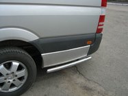 Mercedes Sprinter W907/W910 2018- Tubi laterali dietro la ruota posteriore (2 pz, acciaio inox) foto 5