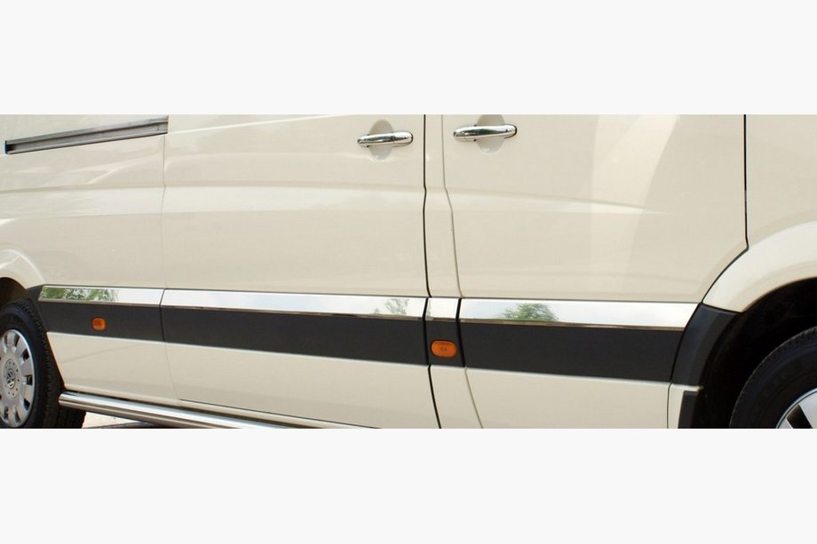 Mercedes Sprinter W906 2006–2018 Modanature porte in acciaio inox Passo medio. OmsaLine - Acciaio inox italiano Foto 2