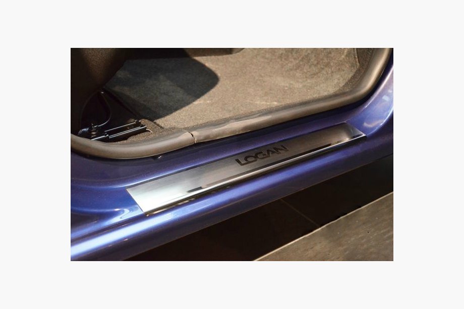 Renault Logan II 2013-2022 Coperture Battitacco Nataniko (4 pz, Acciaio Inox) Premium - Nastro 3M, 0,8mm Foto 1