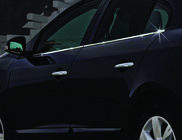 Renault Fluence 2009-2016 Modanature inferiori finestrini acciaio inox (4 pz) Carmos - Acciaio Inox Turco foto 2
