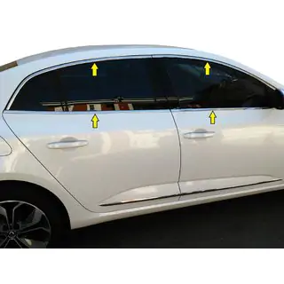 Kit completo cornici finestrini (Sedan, 12 pz, acciaio inox) foto 2