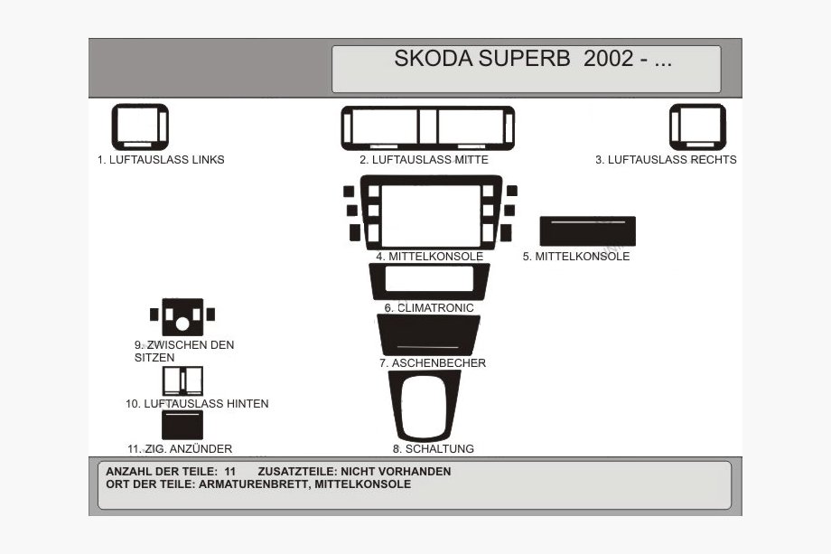 Skoda Superb 2001-2009 Decorazione Auto Hartman (Variante N.2) Image