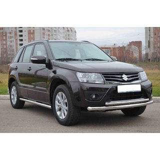 Protezione frontale doppio tubo 60/42mm acciaio inox Suzuki Grand Vitara 2005-2017 foto 3