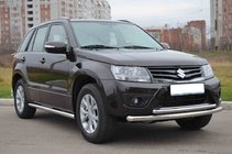 Suzuki Grand Vitara 2005-2017 Protezione frontale doppio tubo 60/42mm acciaio inox foto 3