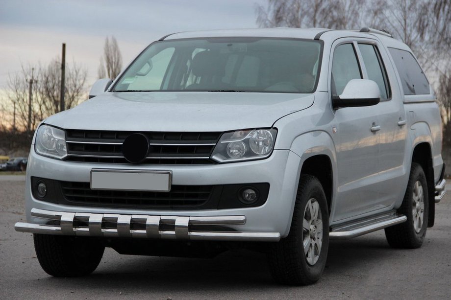 Volkswagen Amarok 2010-2022 Protezione Anteriore ST015 (Acciaio Inox) Foto 1