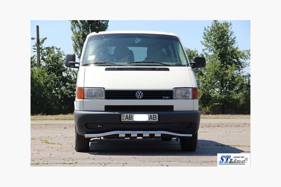 Volkswagen T4 Transporter 1990-2003 Protezione anteriore con griglia ST010 (acciaio inox) Foto 2
