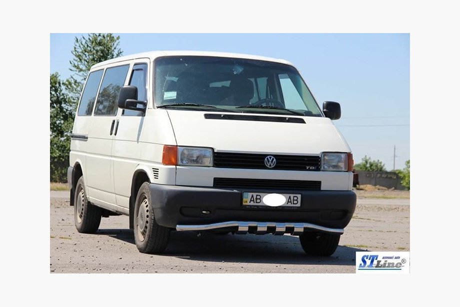 Volkswagen T4 Transporter 1990-2003 Protezione anteriore con griglia ST010 (acciaio inox) Foto 4