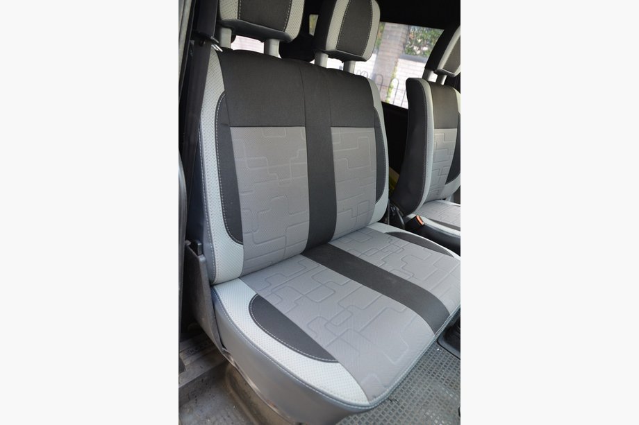 Volkswagen T4 Transporter 1990-2003 Coprisedi Auto (Similpelle↗Tessuto, Premium) Sedili anteriori 2↗1 Foto 2