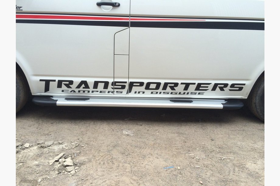 Volkswagen T5 Transporter 2003-2010 Pedane Laterali Bosphorus OLD Grey (2 pz, Alluminio) Passo Corto Foto 3