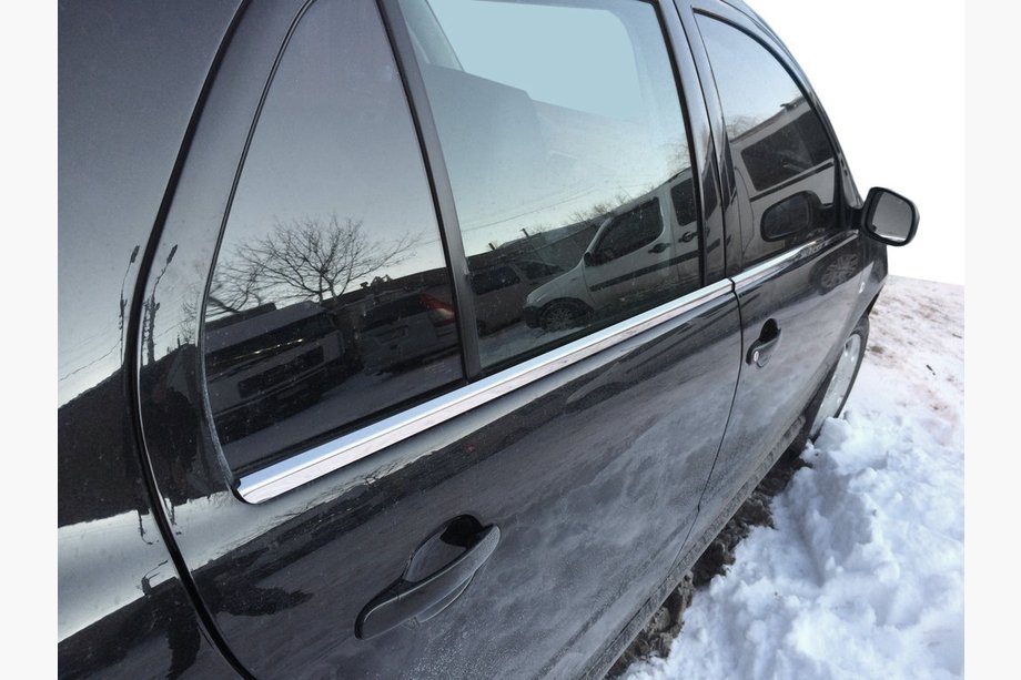 Skoda Fabia 2000-2007 Cornici esterne finestrini acciaio inox (4 pz) Foto 1