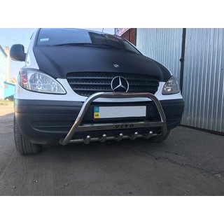 Protezione Anteriore 60mm Acciaio Inox Mercedes Vito W639 2004-2014 foto 1
