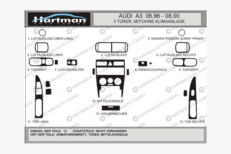 Audi A3 1996-2003 Offerta! Cover cruscotto effetto carbonio (1996-2000) Foto 1