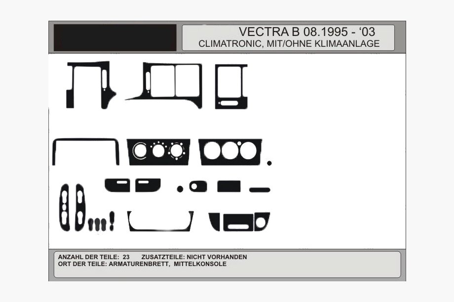 Opel Vectra B 1995-2002 Rivestimenti cruscotto effetto legno (OFFERTA) Image