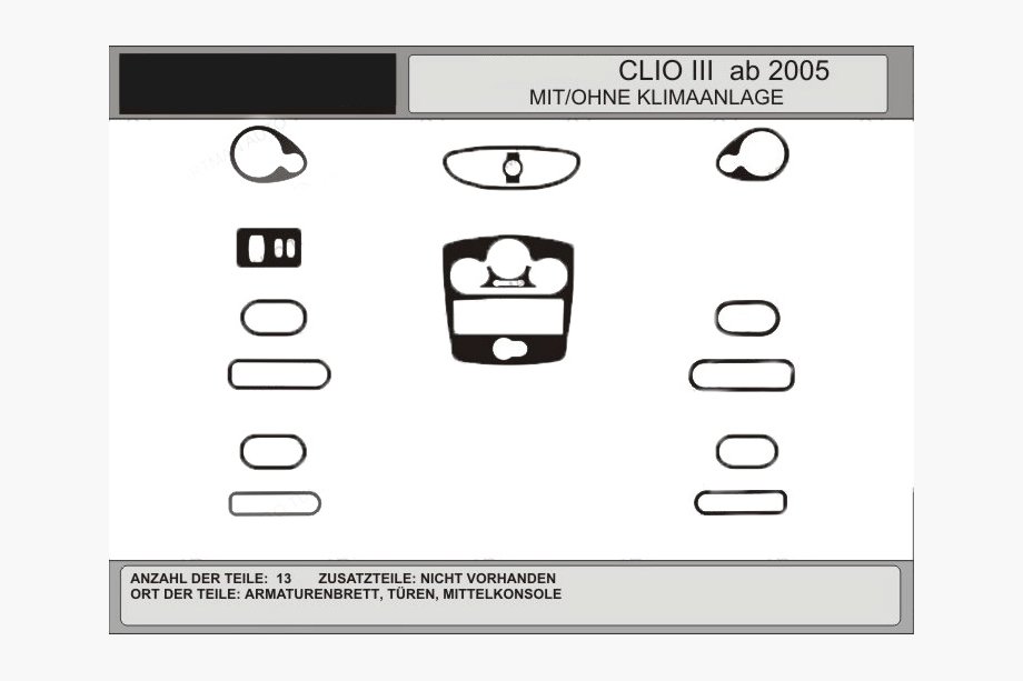 Renault Clio III 2005-2012 OFFERTA! Coperture cruscotto effetto carbonio (per CLIO) Image