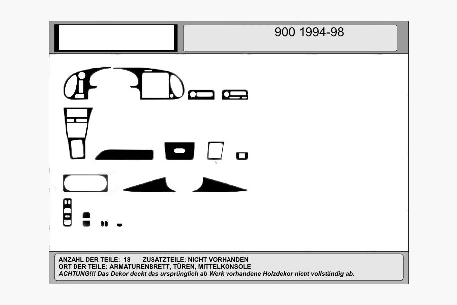 Saab 900 1994-1998 Offerta! Rivestimenti cruscotto (legno) Image