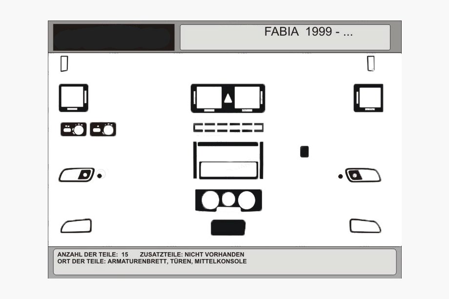Skoda Fabia 2000-2007 Offerta! Inserti cruscotto (Effetto Legno Scuro) Image