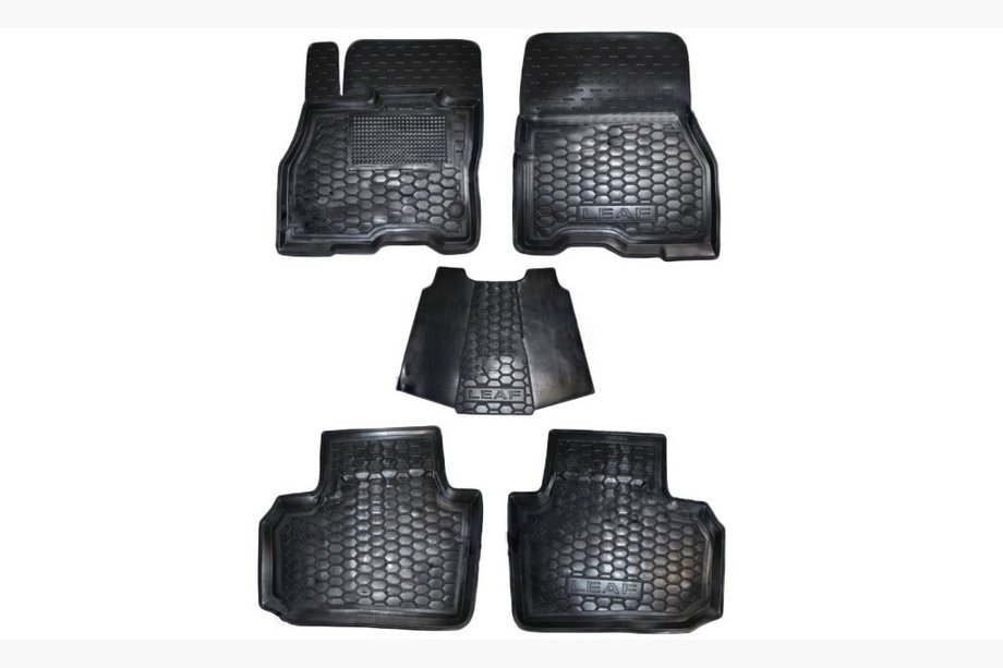 Nissan Leaf 2010-2017 Tappetini in gomma usati con bordo (Autogumm) Image