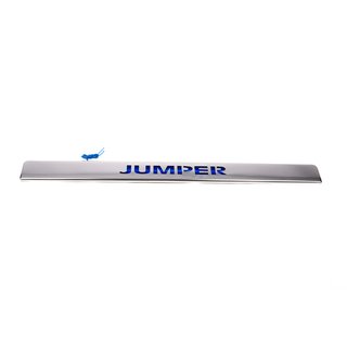 Modanatura cromata sopra targa con LED blu (acciaio inox) foto 2