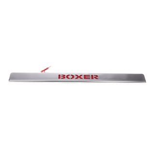 Modanatura cromata sopra targa con LED rosso (acciaio inox) Peugeot Boxer 2006-2025 foto 2