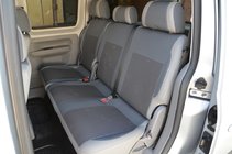 Volkswagen Caddy 2004-2010 Coprisedi Auto (Similpelle↗Tessuto, Premium) Abitacolo completo (7 posti) foto 5