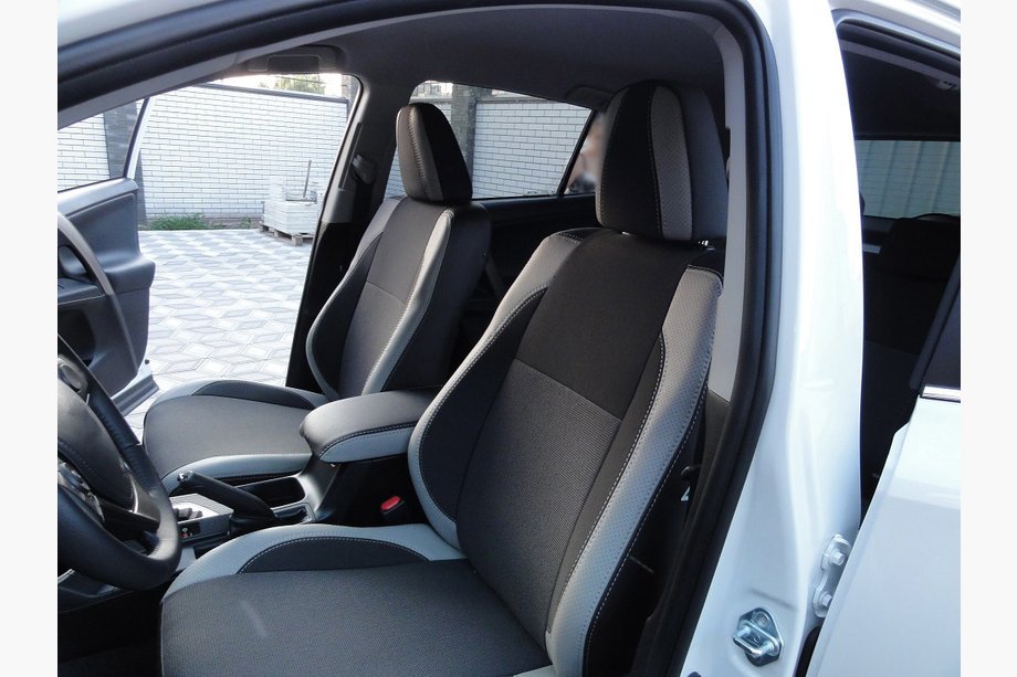 Toyota Rav 4 2013-2018 Coprisedi Auto (Similpelle↗Tessuto, Premium) Foto 7