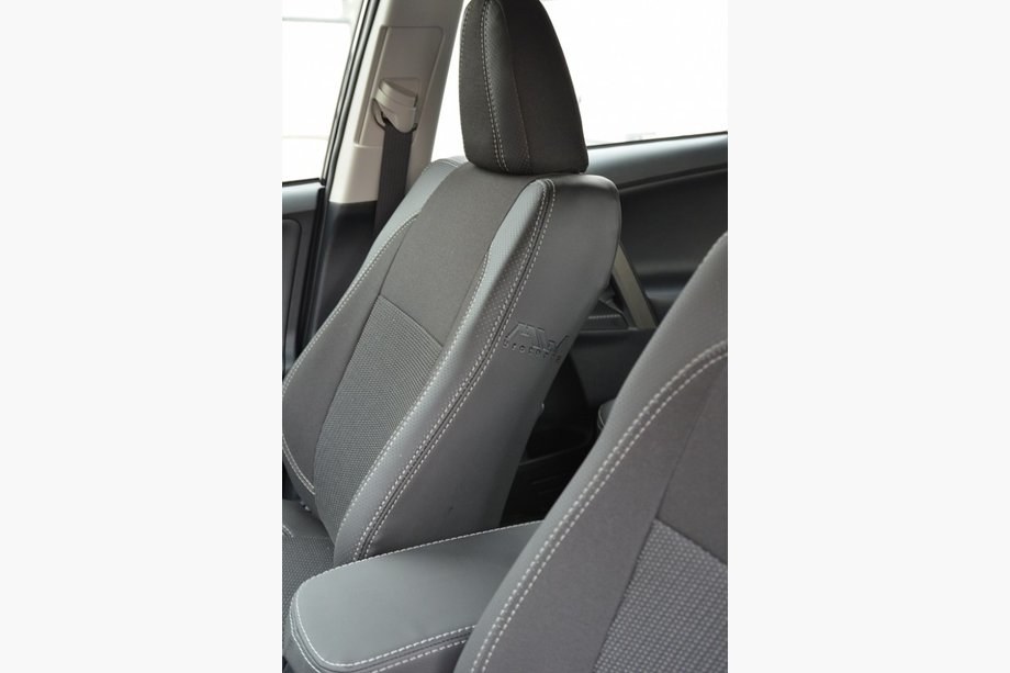 Toyota Rav 4 2013-2018 Coprisedi Auto (Similpelle↗Tessuto, Premium) Foto 6