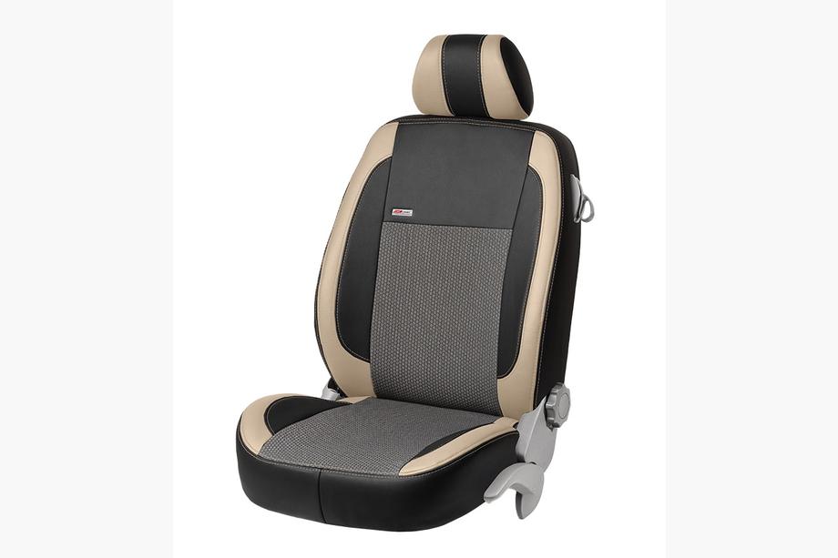 Renault Master 2011-2023 Coprisedi Auto Ecopelle+Tessuto+Alcantara VIP Elite (Anteriori) Foto 10