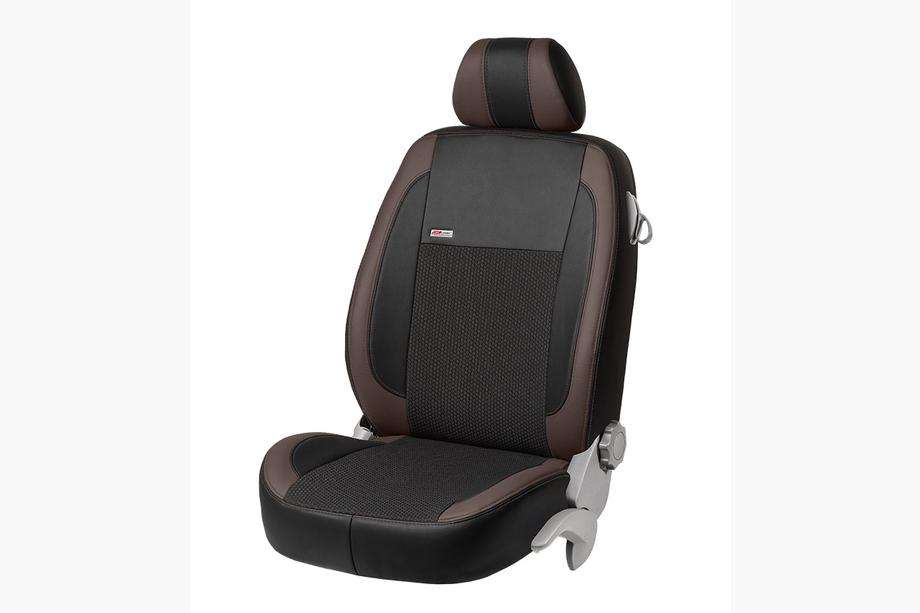 Renault Master 2011-2023 Coprisedi Auto Ecopelle+Tessuto+Alcantara VIP Elite (Anteriori) Foto 12