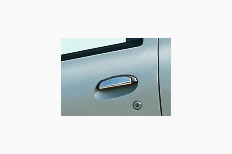 Renault Symbol 1999-2008 Coperture Maniglie Cromate (Acciaio Inox) 4 pz, OmsaLine - Acciaio Inox Italiano Foto 5