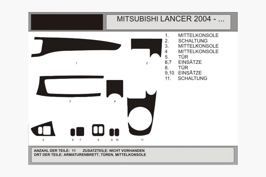 Mitsubishi Lancer 9 2004-2008 Coperture cruscotto (Hartman) Image