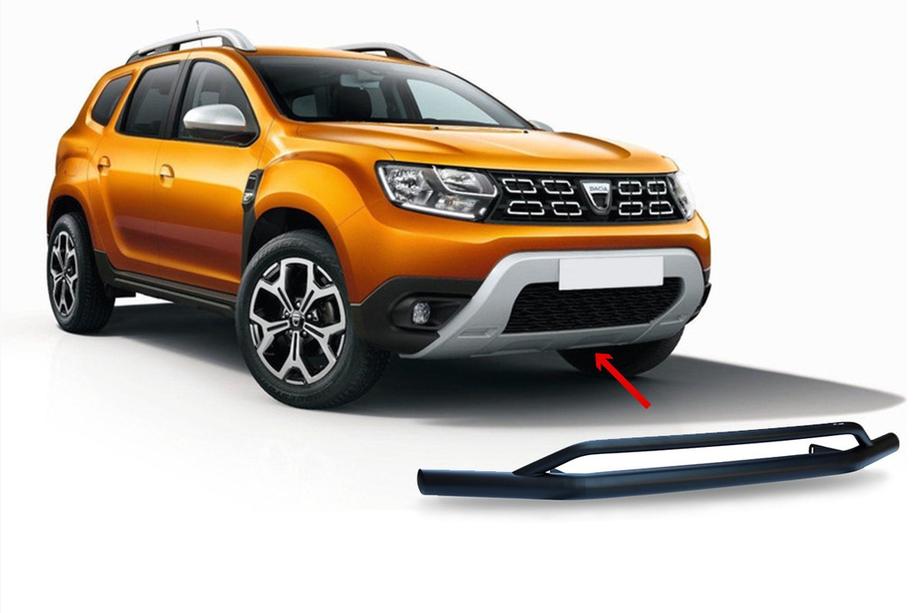Dacia Duster 2018-2024 Protezione anteriore Vegas (60/42mm, nero) Foto 2