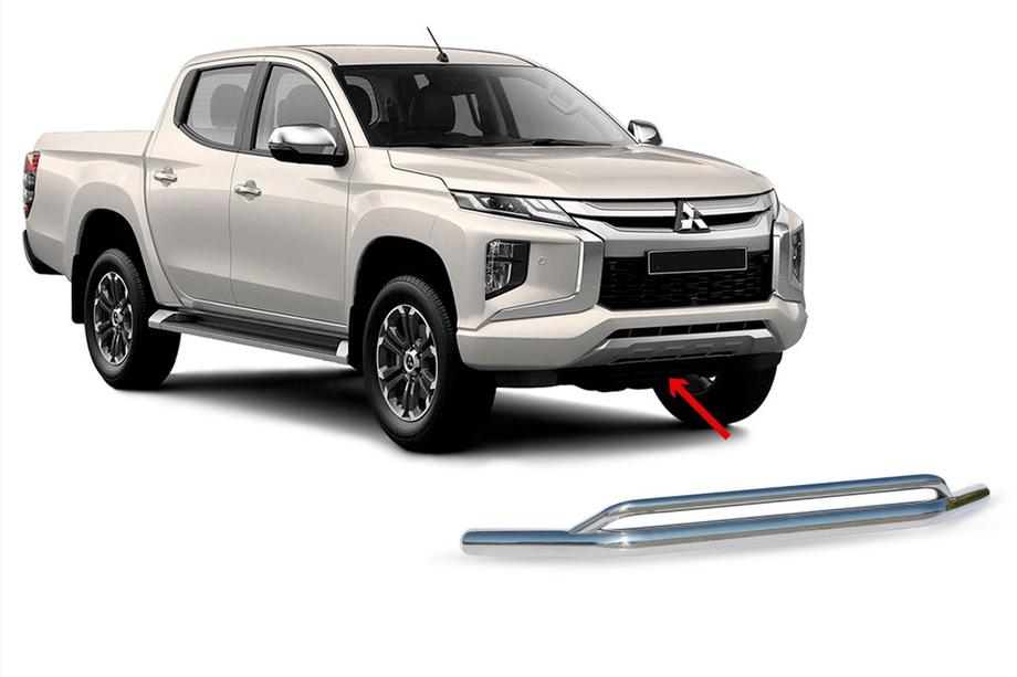 Mitsubishi L200 2015-2024 Protezione frontale doppia Vegas 2019+ (acciaio inox, 76mm) Foto 1