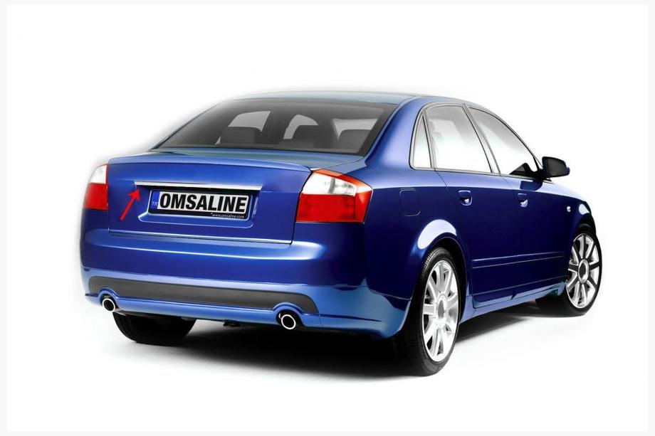 Audi A4 B6 2000-2004 Modanatura cofano sopra targa OmsaLine acciaio inox Image