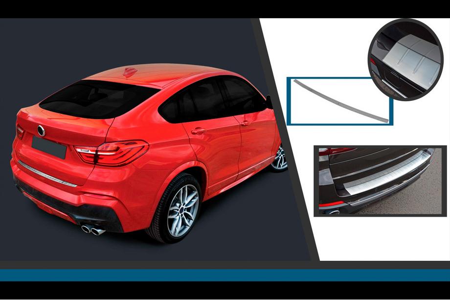 BMW X4 F26 2014-2018 Protezione Paraurti Posteriore in Acciaio Inox OmsaLine Image