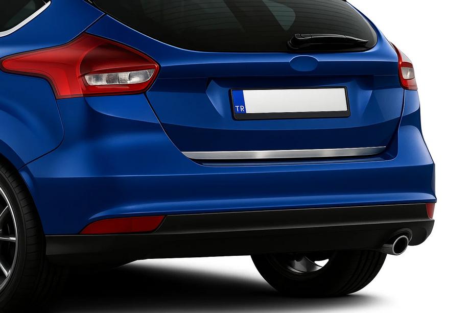 Ford Focus III 2011-2017 Modanatura bagagliaio 2015-2017 (Hatchback, acciaio inox) Image