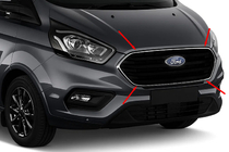 Ford Custom 2013-2022 Cornice cromata per griglia anteriore 2018+ (4 pz, acciaio inox) foto 1